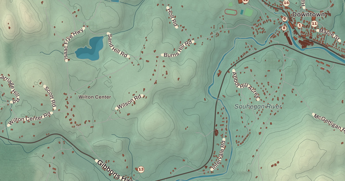 Beautifully Detailed Map of Wilton, New Hampshire