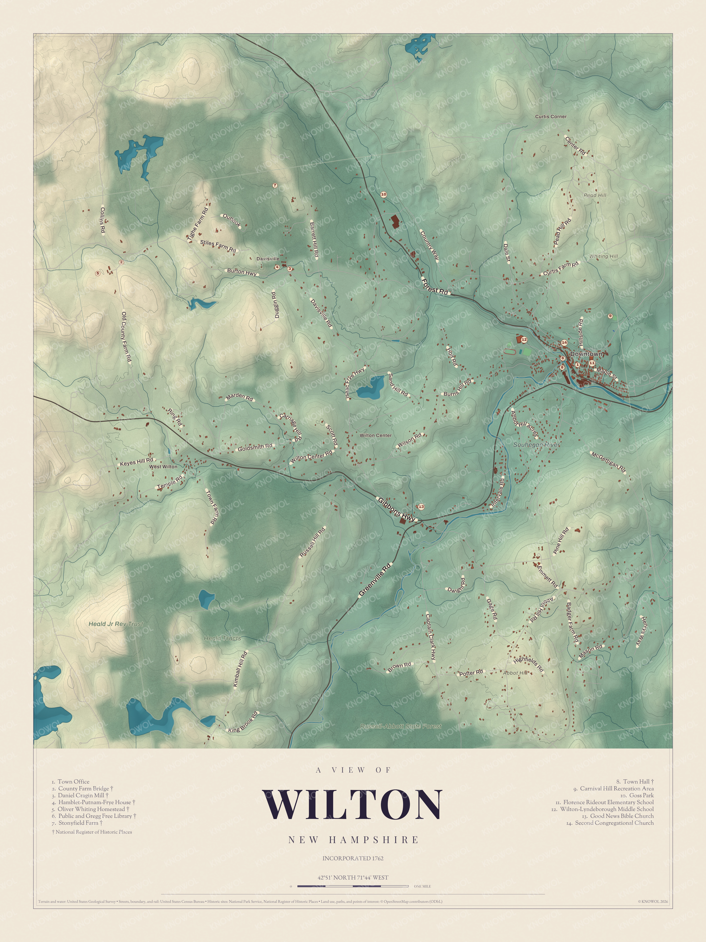 Map of Wilton, New Hampshire
