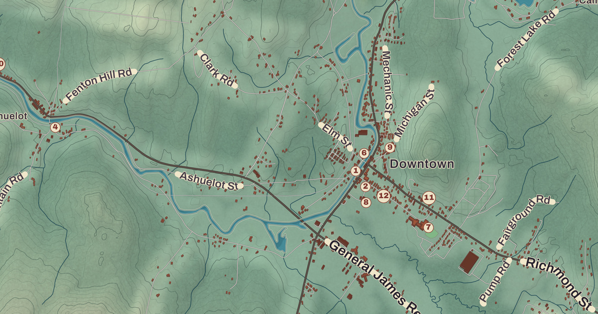 Beautifully Detailed Map of Winchester, New Hampshire