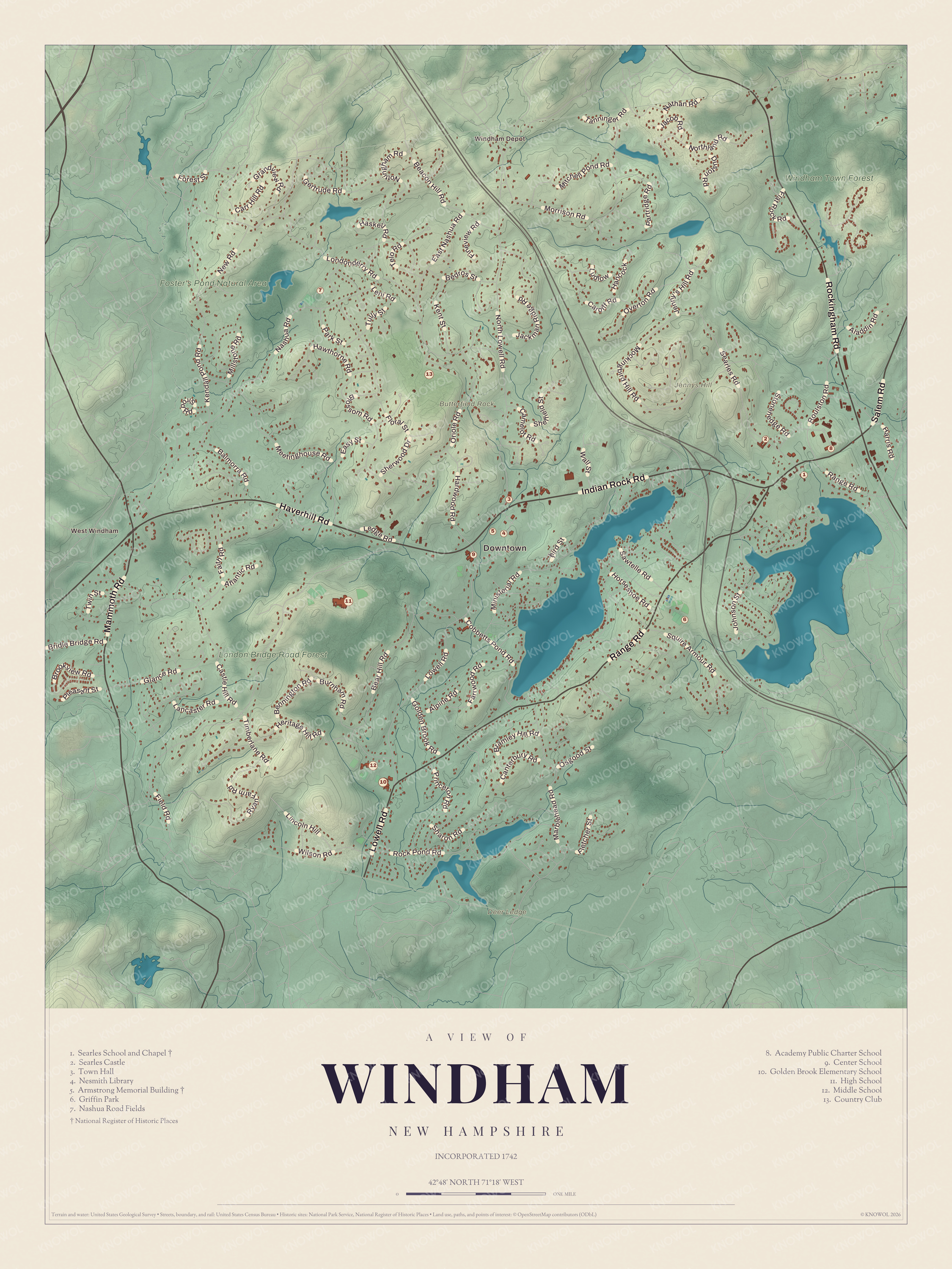 Map of Windham, New Hampshire