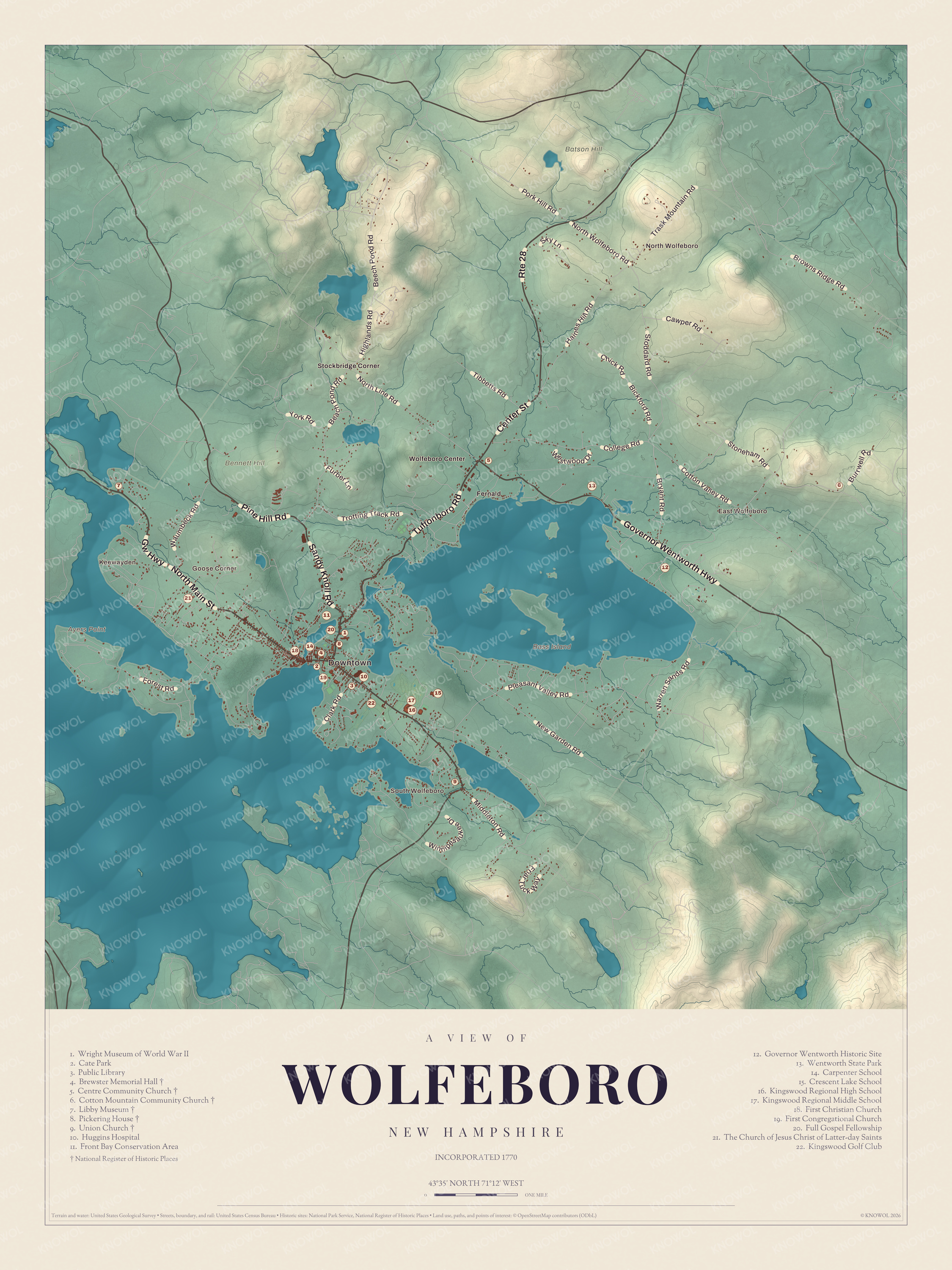 Map of Wolfeboro, New Hampshire