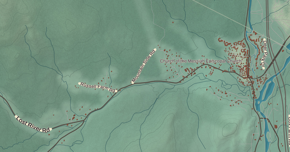 Beautifully Detailed Map of Woodstock, New Hampshire