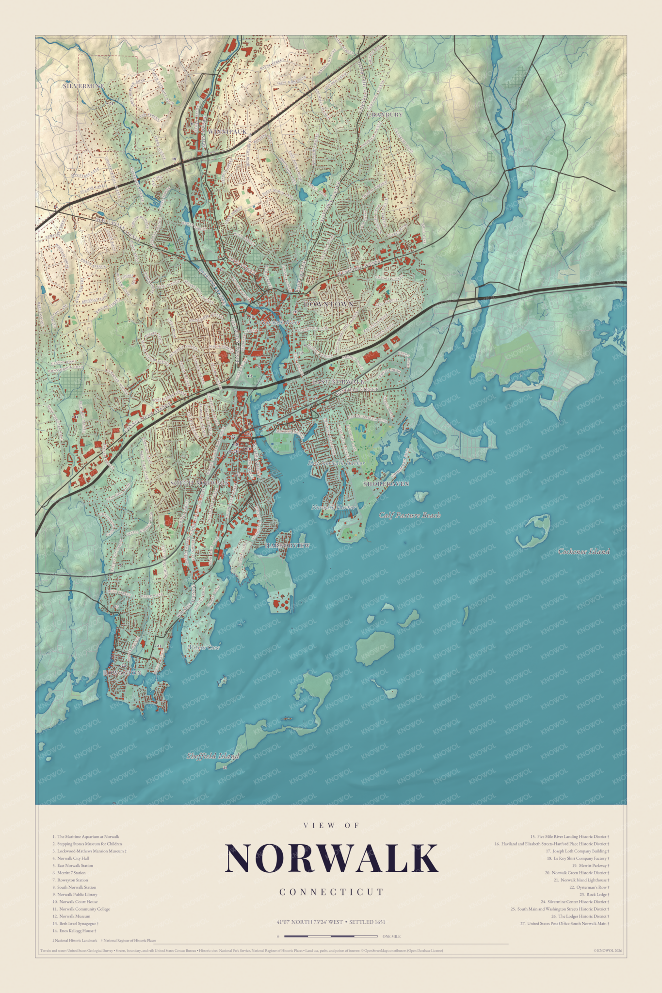 Map of Norwalk, Connecticut