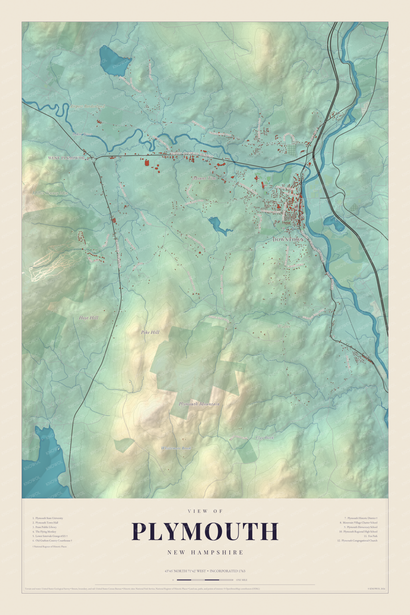 Map of Plymouth, New Hampshire