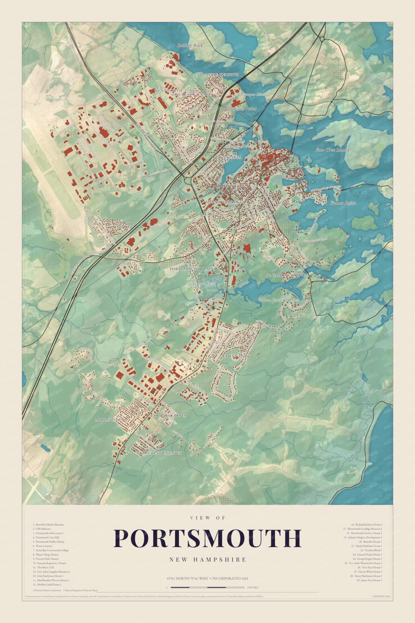 Map of Portsmouth, New Hampshire