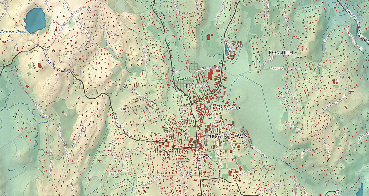 Beautifully Detailed Map of Ridgefield, Connecticut