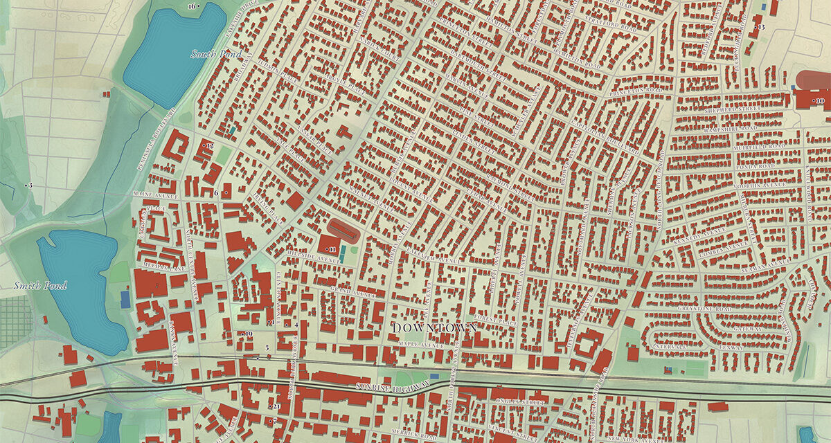 Beautifully Detailed Map of Rockville Centre, New York