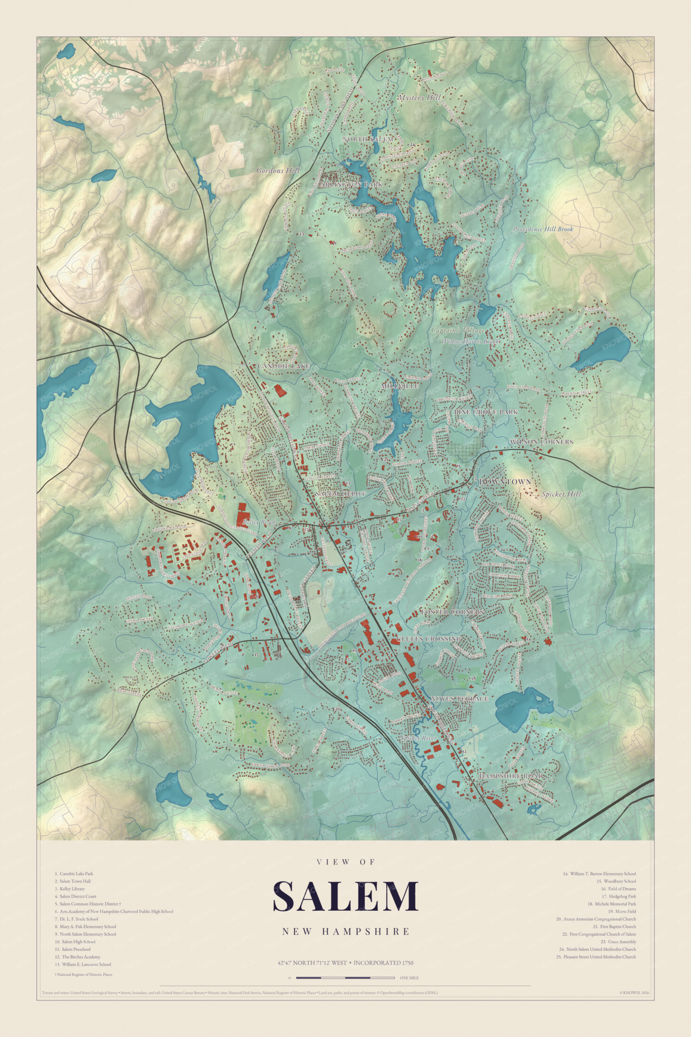 Map of Salem, New Hampshire