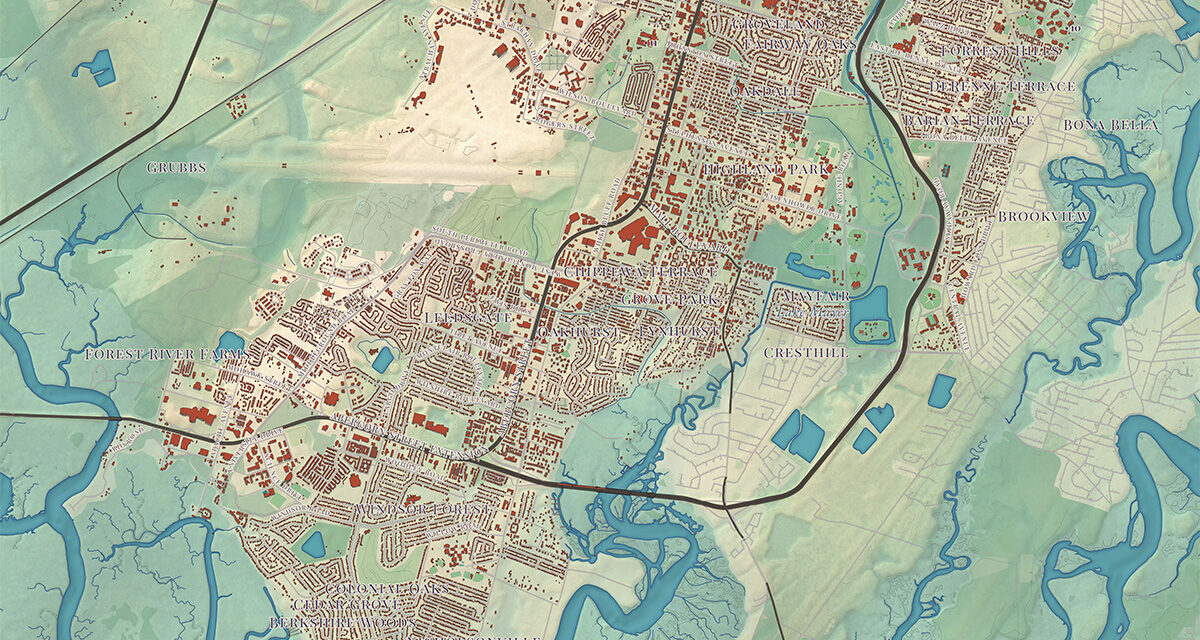 Beautifully Detailed Map of Savannah, Georgia