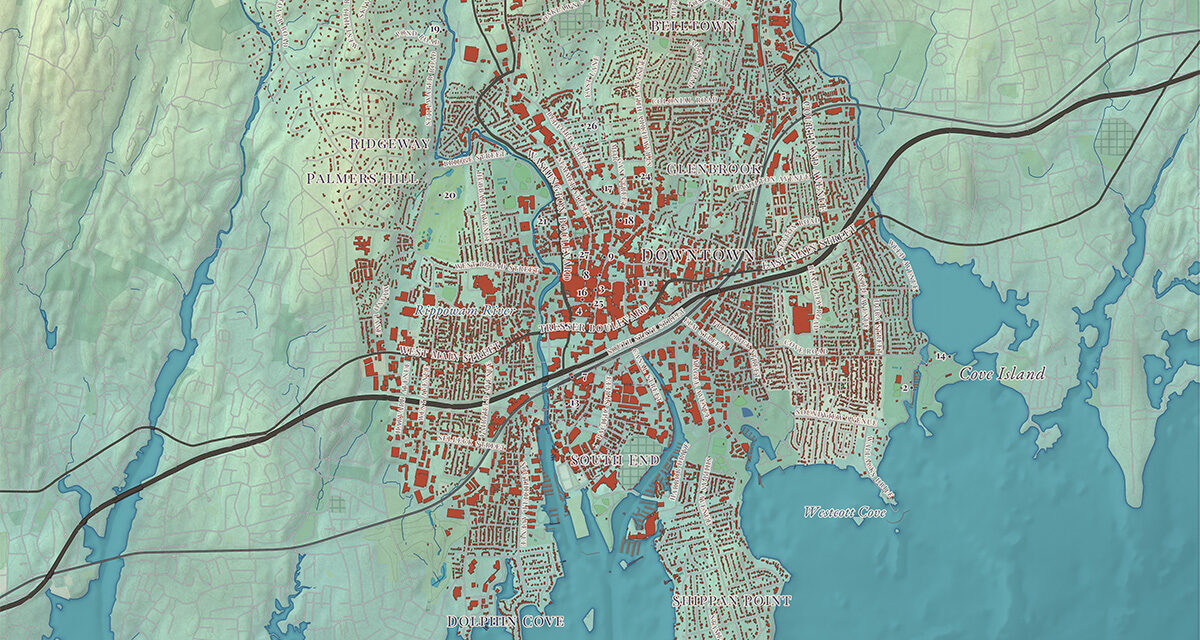 Beautifully Detailed Map of Stamford, Connecticut