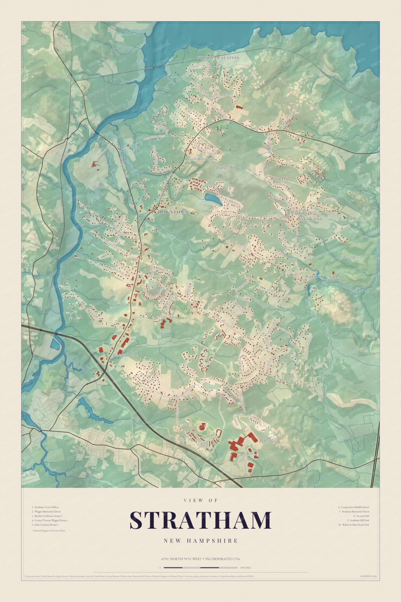 Map of Stratham, New Hampshire