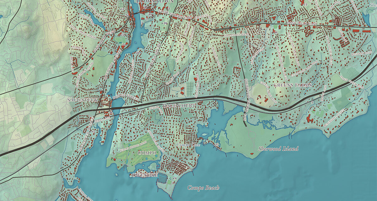 Beautifully Detailed Map of Westport, Connecticut