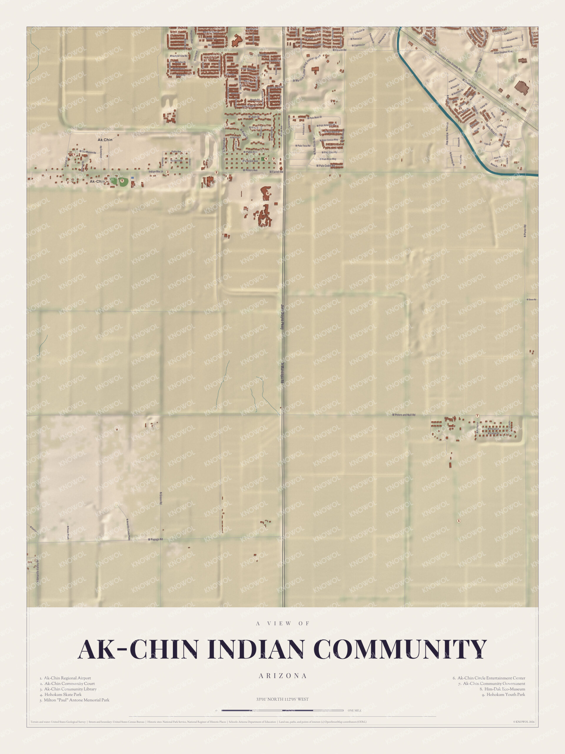 Map of Ak-Chin Indian Community, Arizona