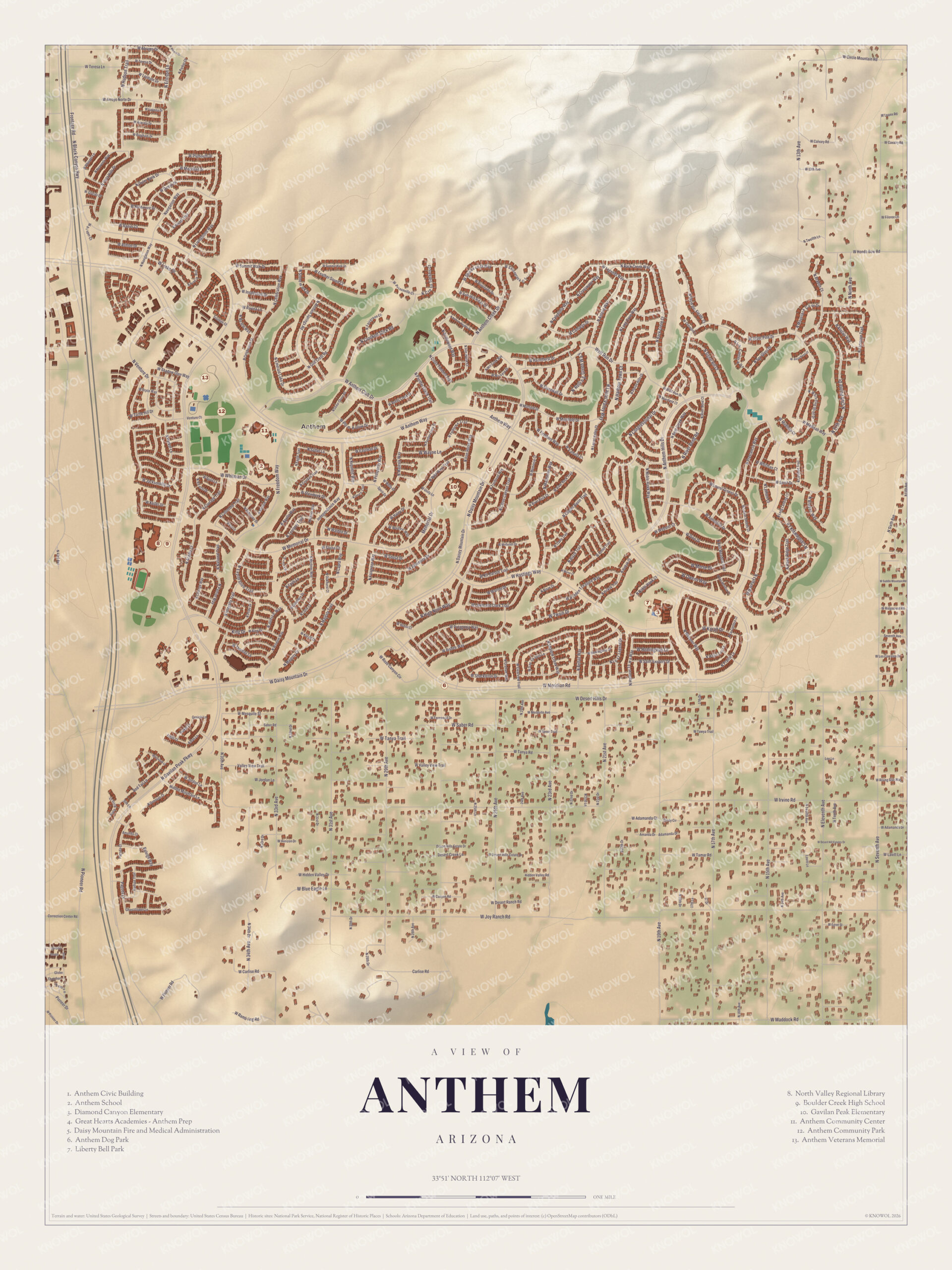 Map of Anthem, Arizona