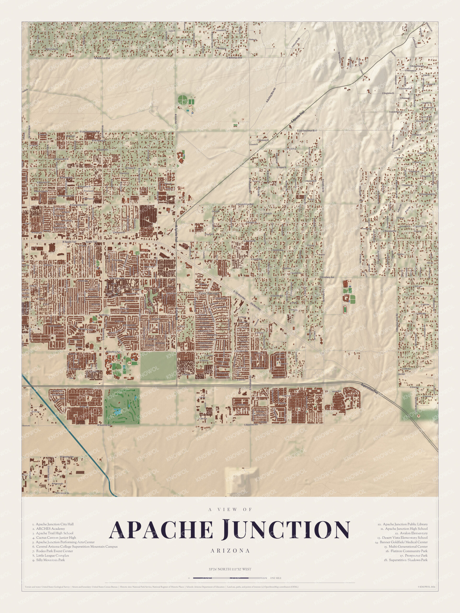 Map of Apache Junction, Arizona