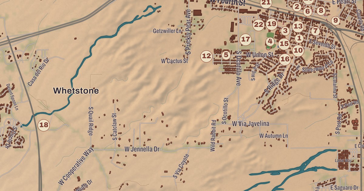 Beautifully Detailed Map of Benson, Arizona