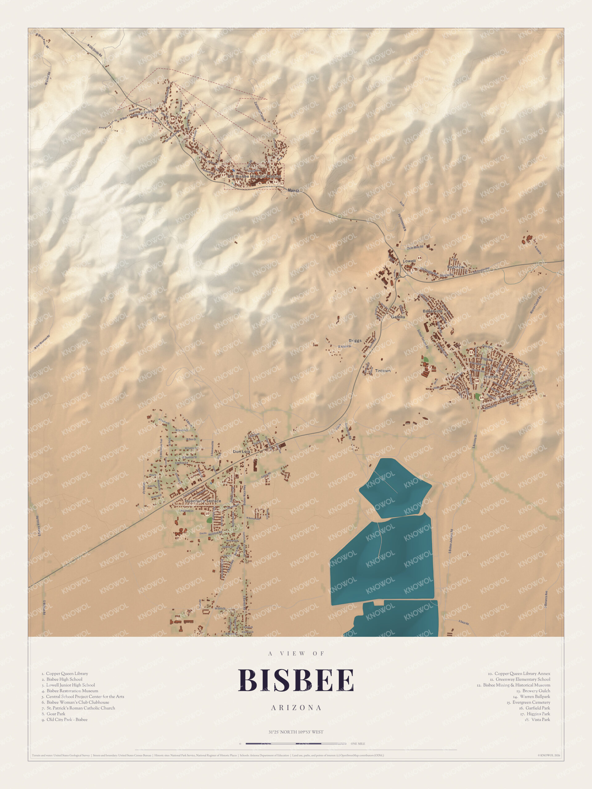 Map of Bisbee, Arizona