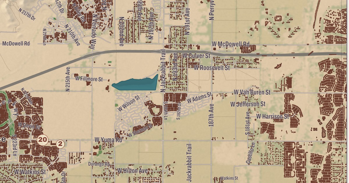 Beautifully Detailed Map of Buckeye, Arizona