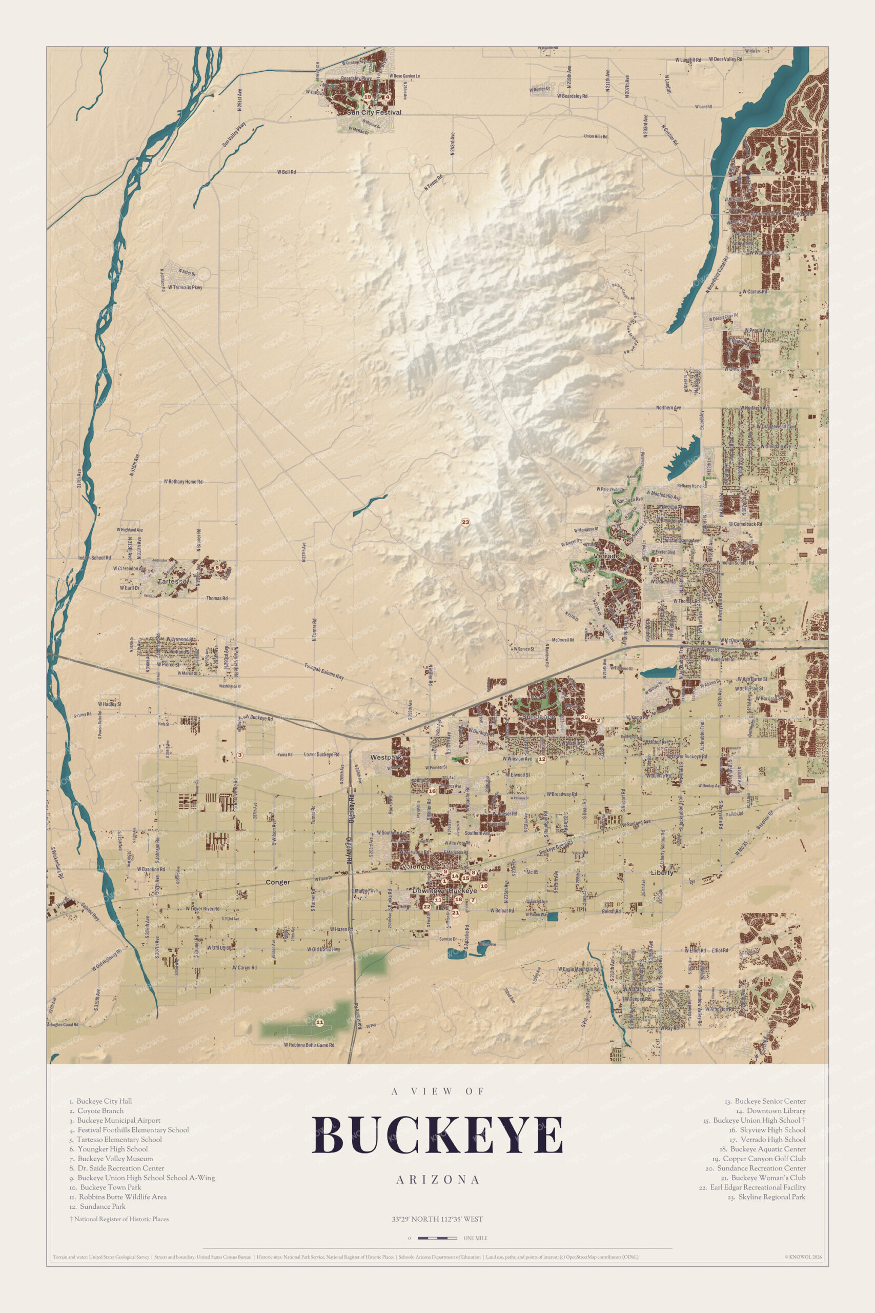 Map of Buckeye, Arizona