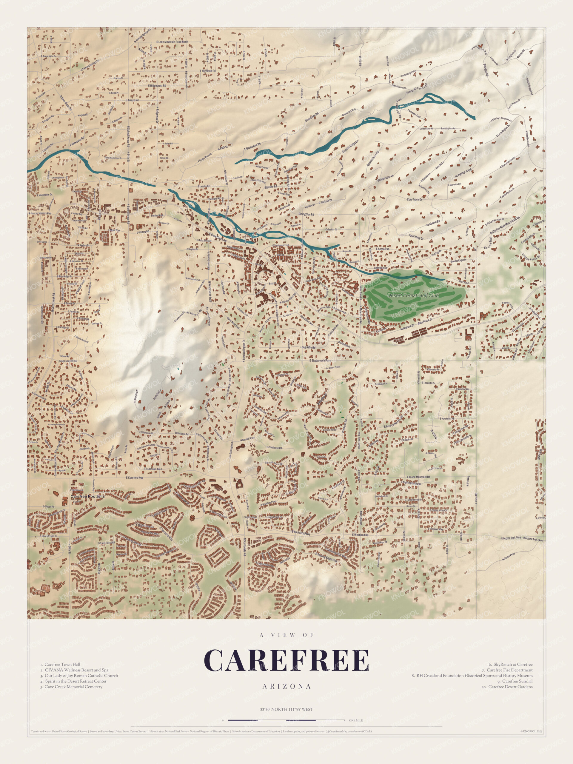 Map of Carefree, Arizona
