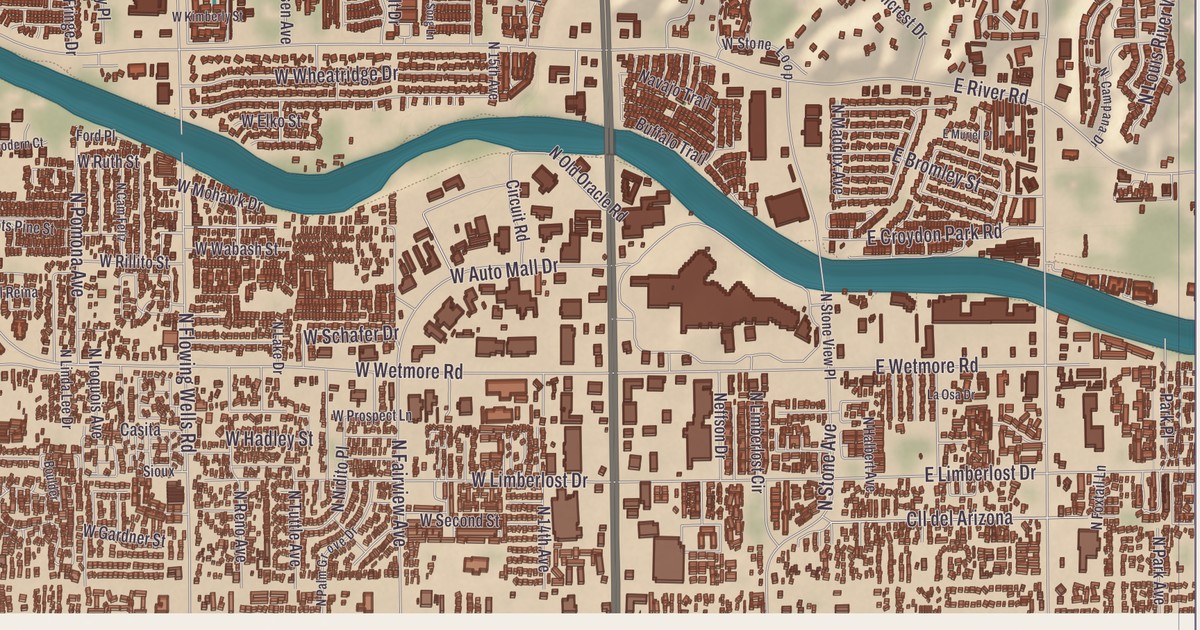 Beautifully Detailed Map of Casas Adobes, Arizona