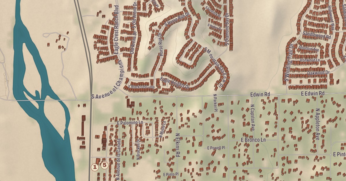 Beautifully Detailed Map of Catalina, Arizona