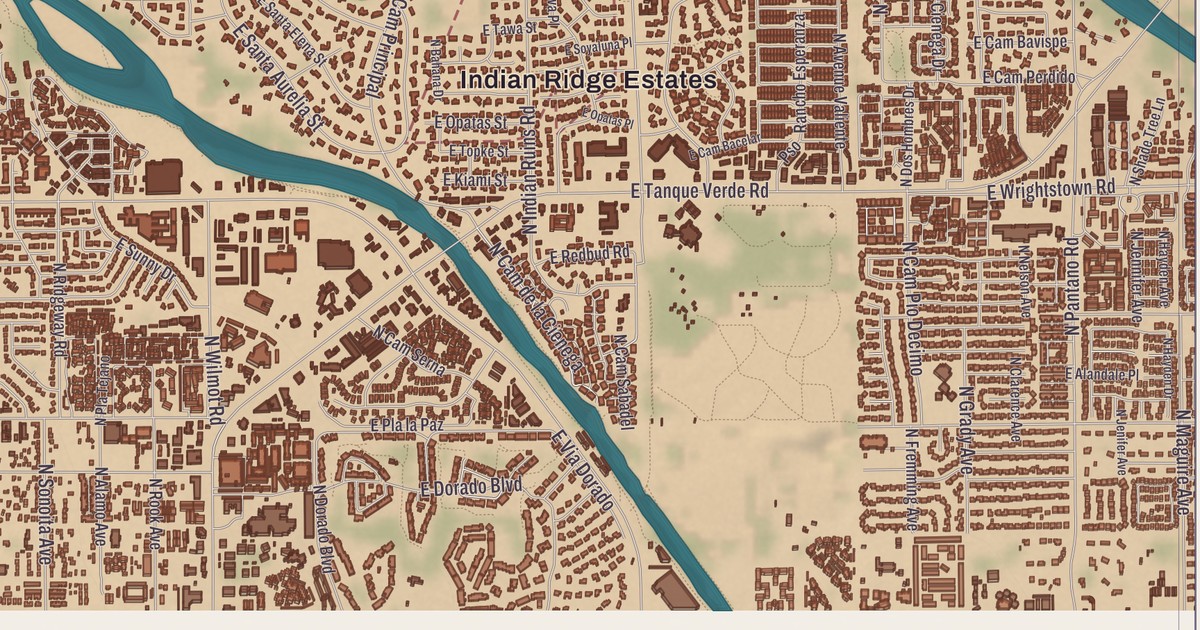 Beautifully Detailed Map of Catalina Foothills, Arizona