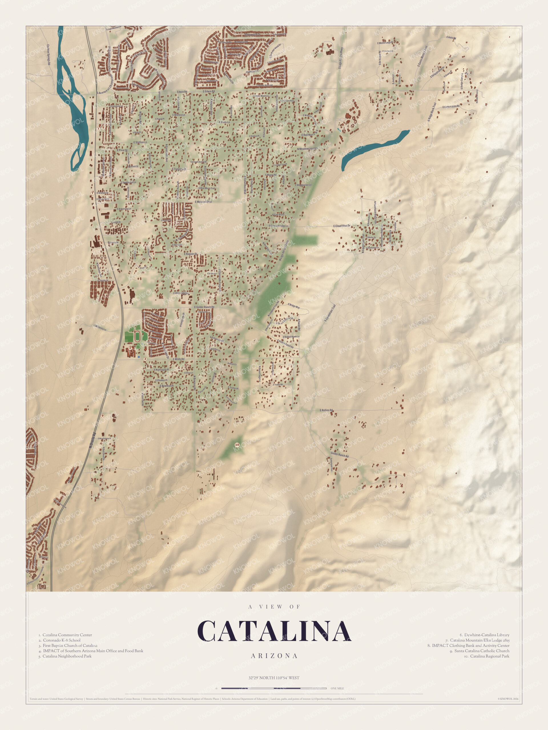 Map of Catalina, Arizona