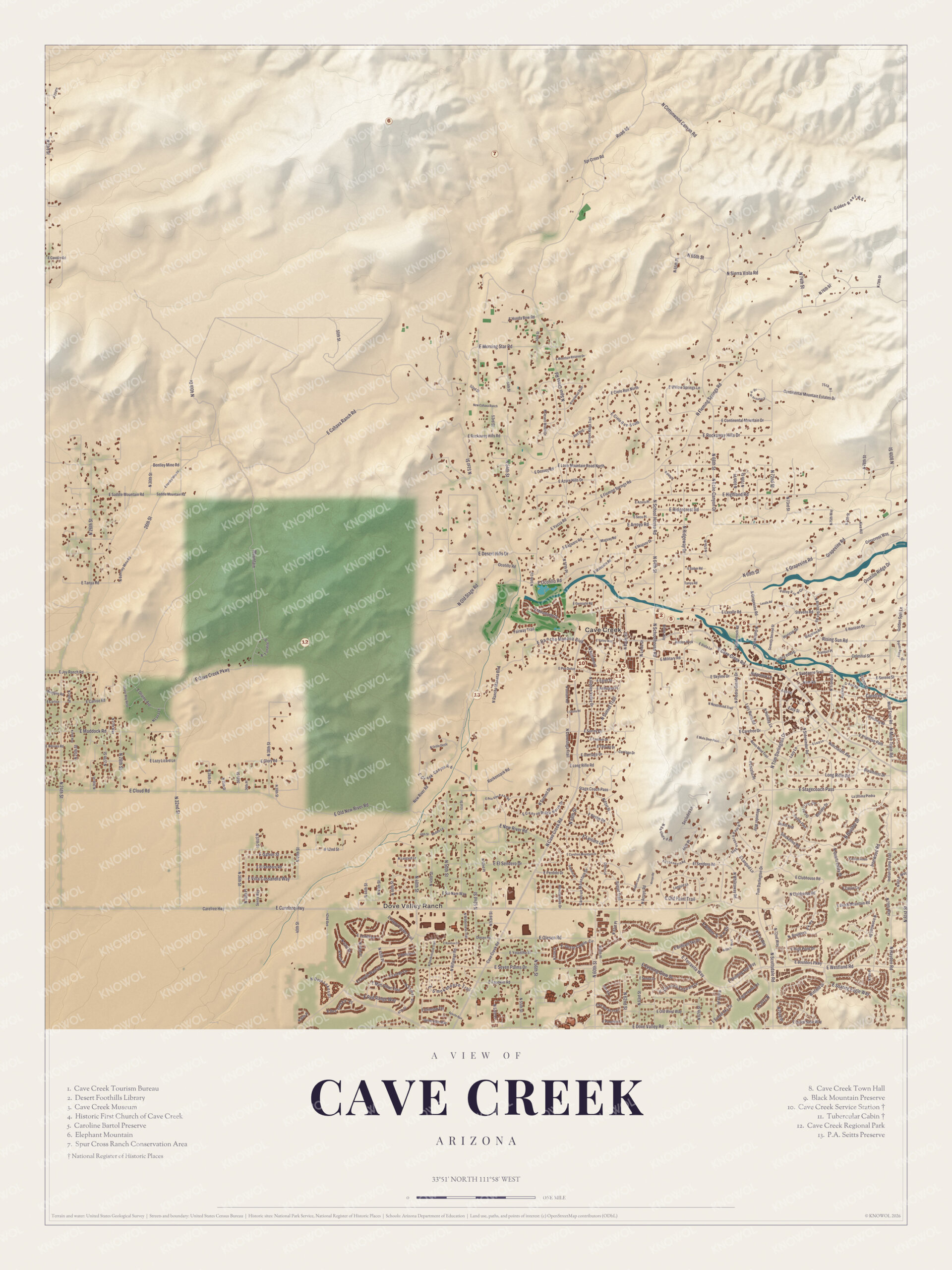 Map of Cave Creek, Arizona