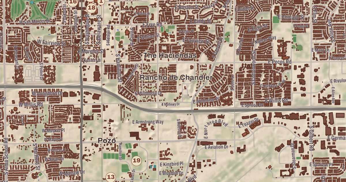 Beautifully Detailed Map of Chandler, Arizona