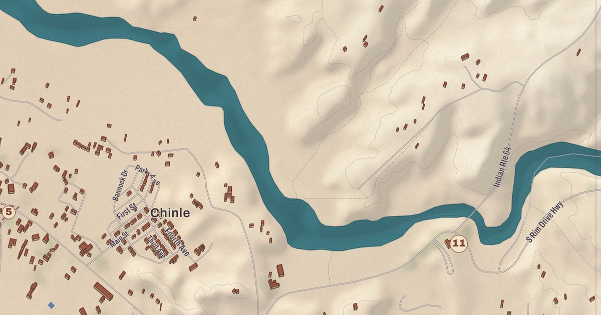 Beautifully Detailed Map of Chinle, Arizona