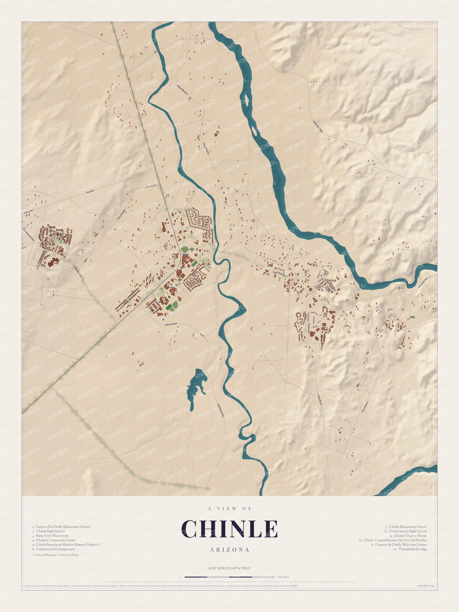 Map of Chinle, Arizona