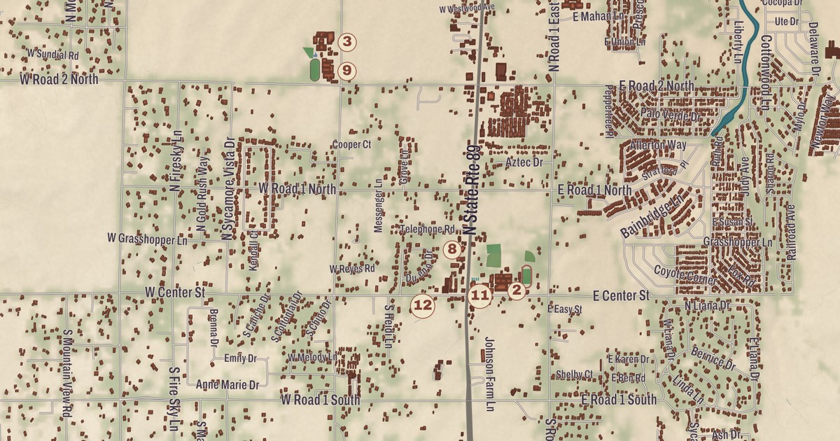 Beautifully Detailed Map of Chino Valley, Arizona