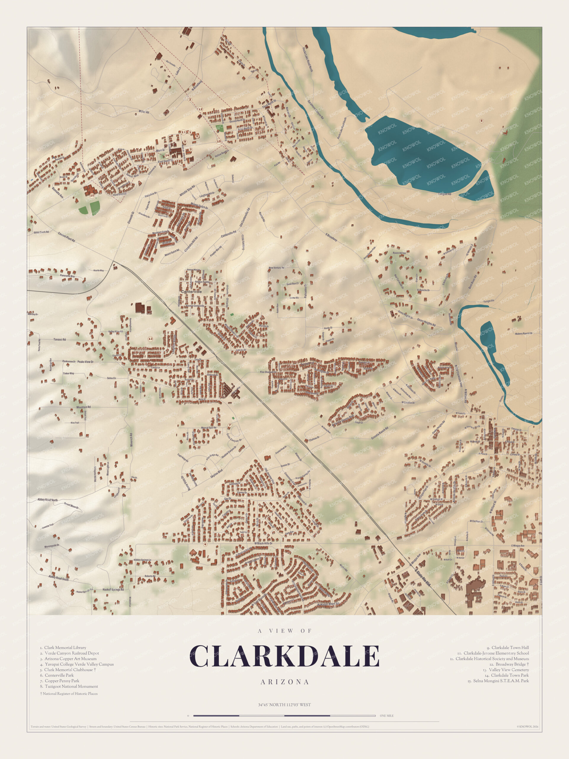 Map of Clarkdale, Arizona