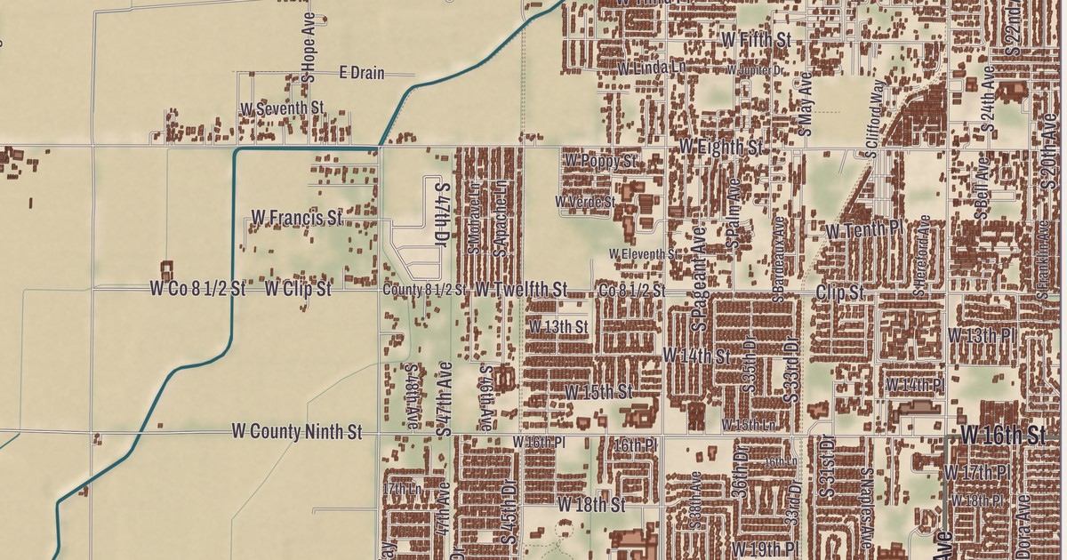 Beautifully Detailed Map of Cocopah Indian Tribe, Arizona