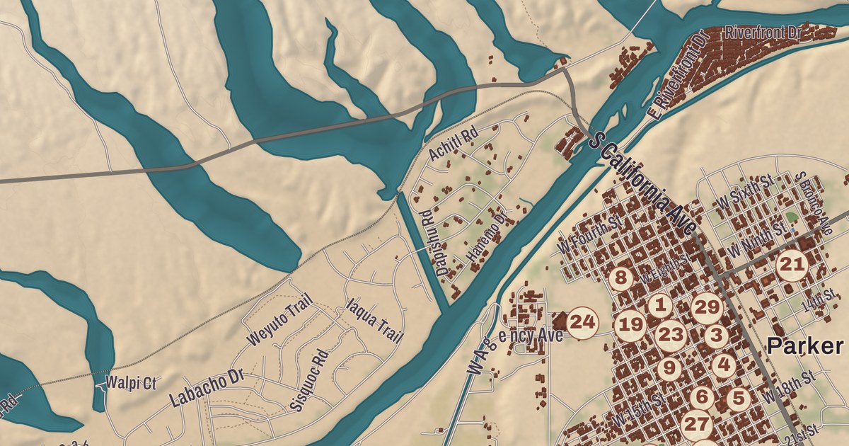 Beautifully Detailed Map of Colorado River Indian Tribes, Arizona