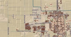 Coolidge, Arizona map detail