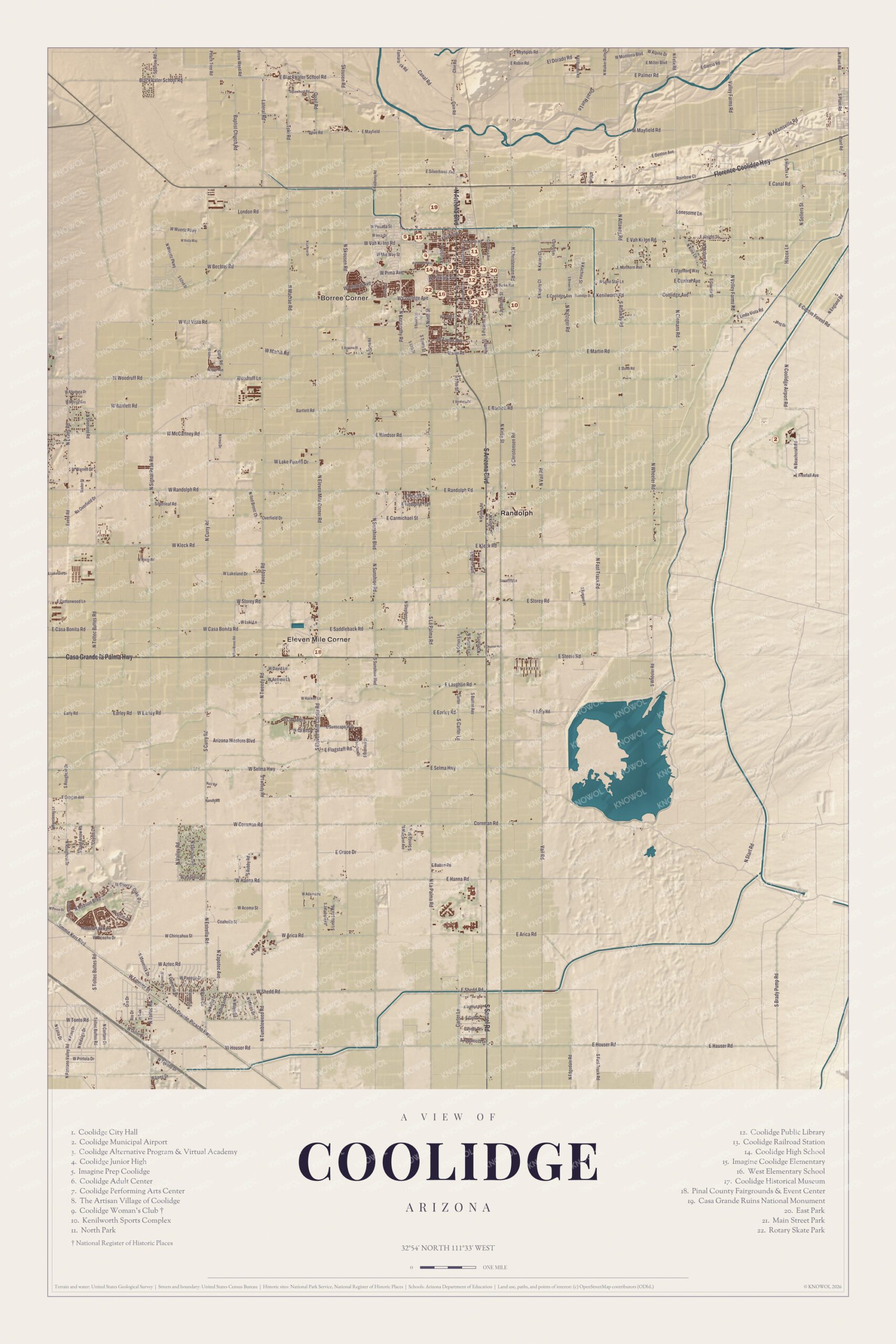 Map of Coolidge, Arizona