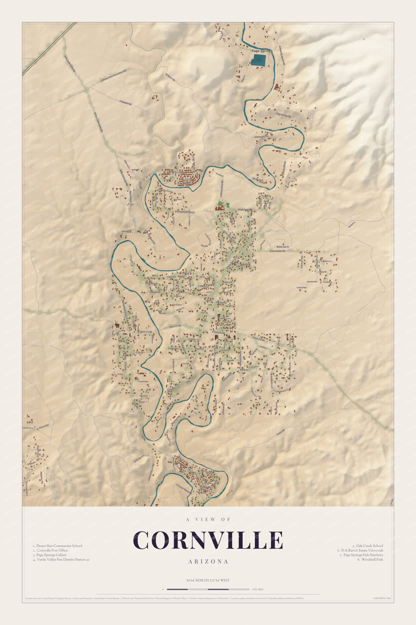 Map of Cornville, Arizona