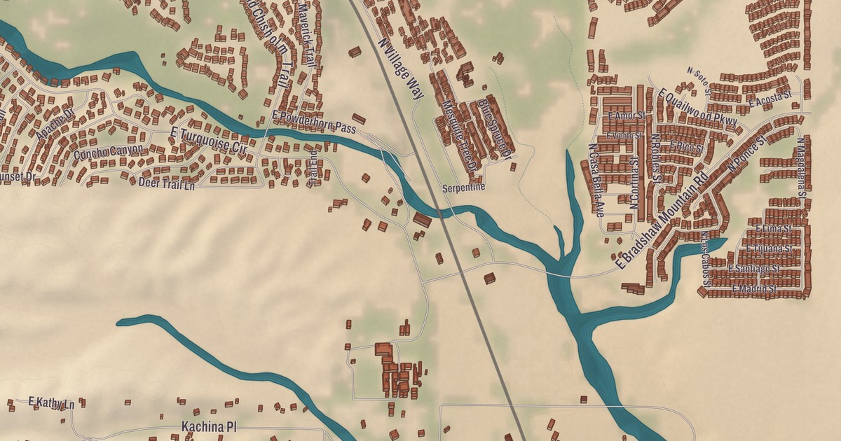 Beautifully Detailed Map of Dewey-Humboldt, Arizona