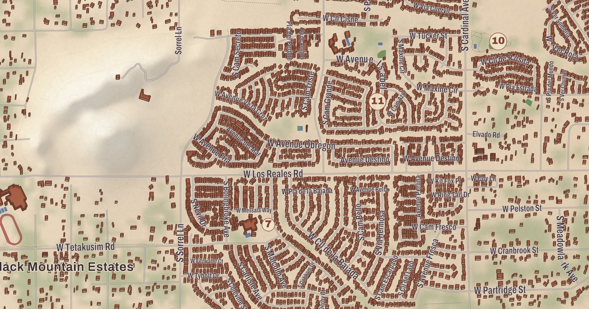 Beautifully Detailed Map of Drexel Heights, Arizona
