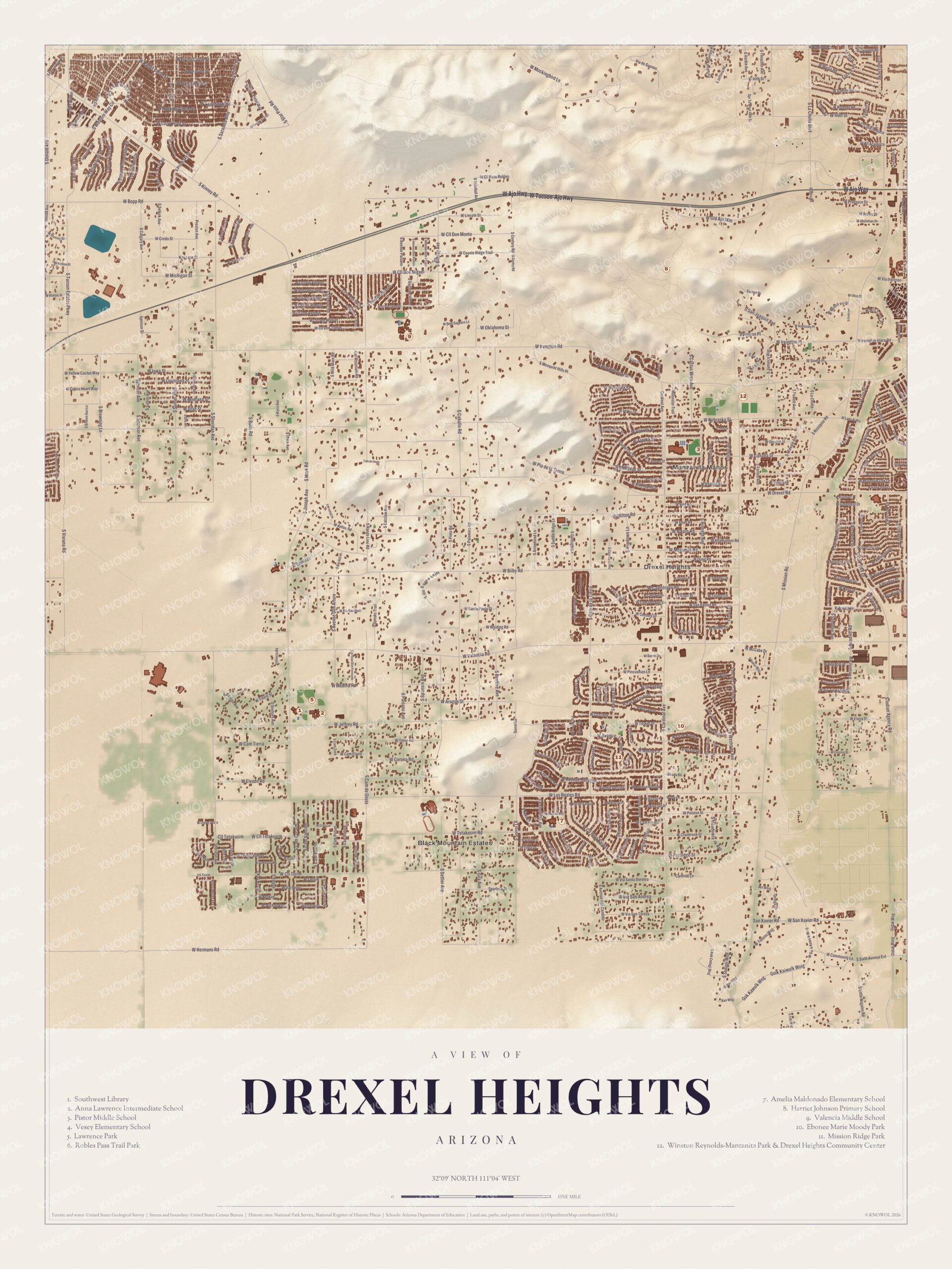 Map of Drexel Heights, Arizona