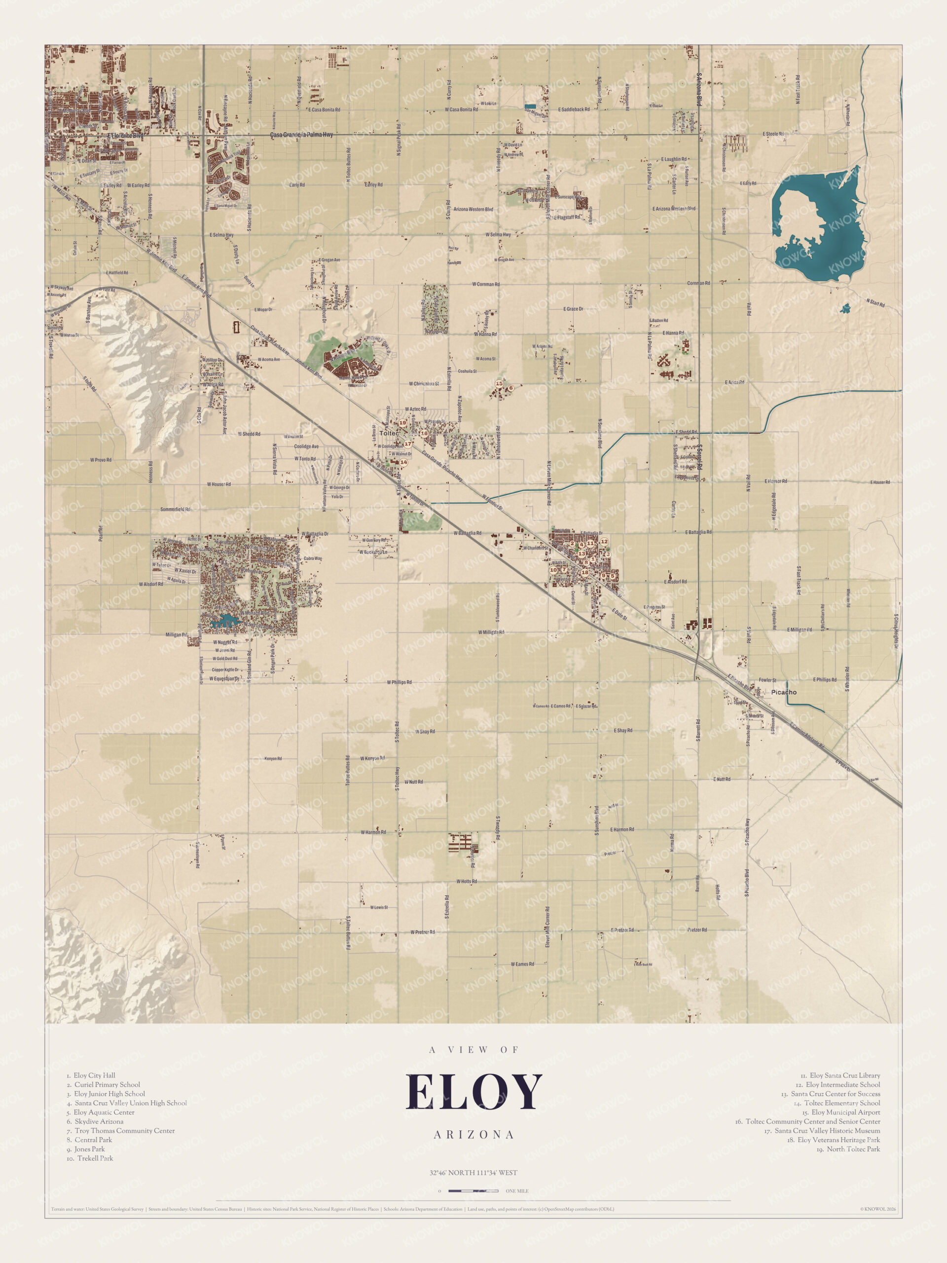 Map of Eloy, Arizona
