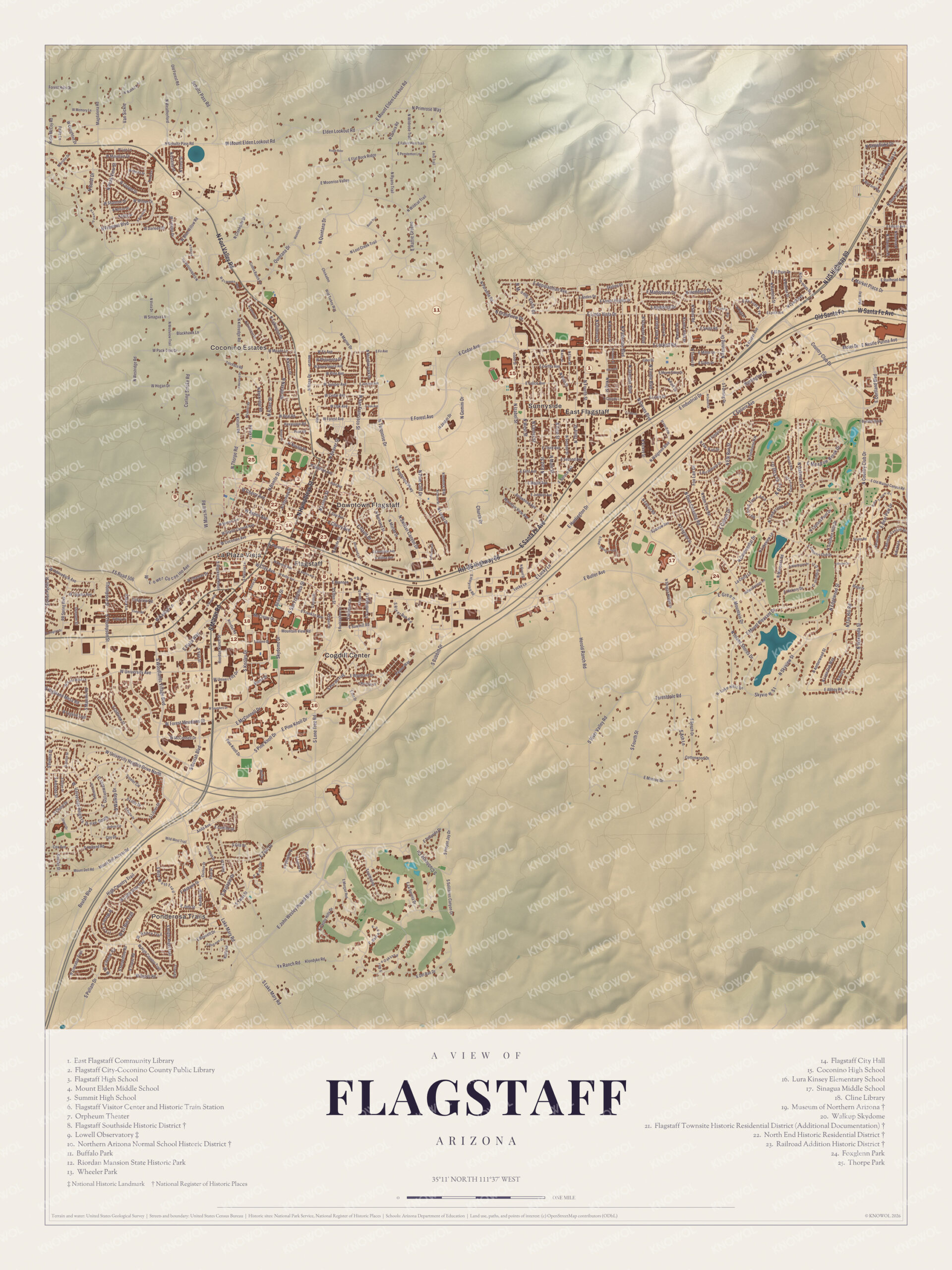Map of Flagstaff, Arizona