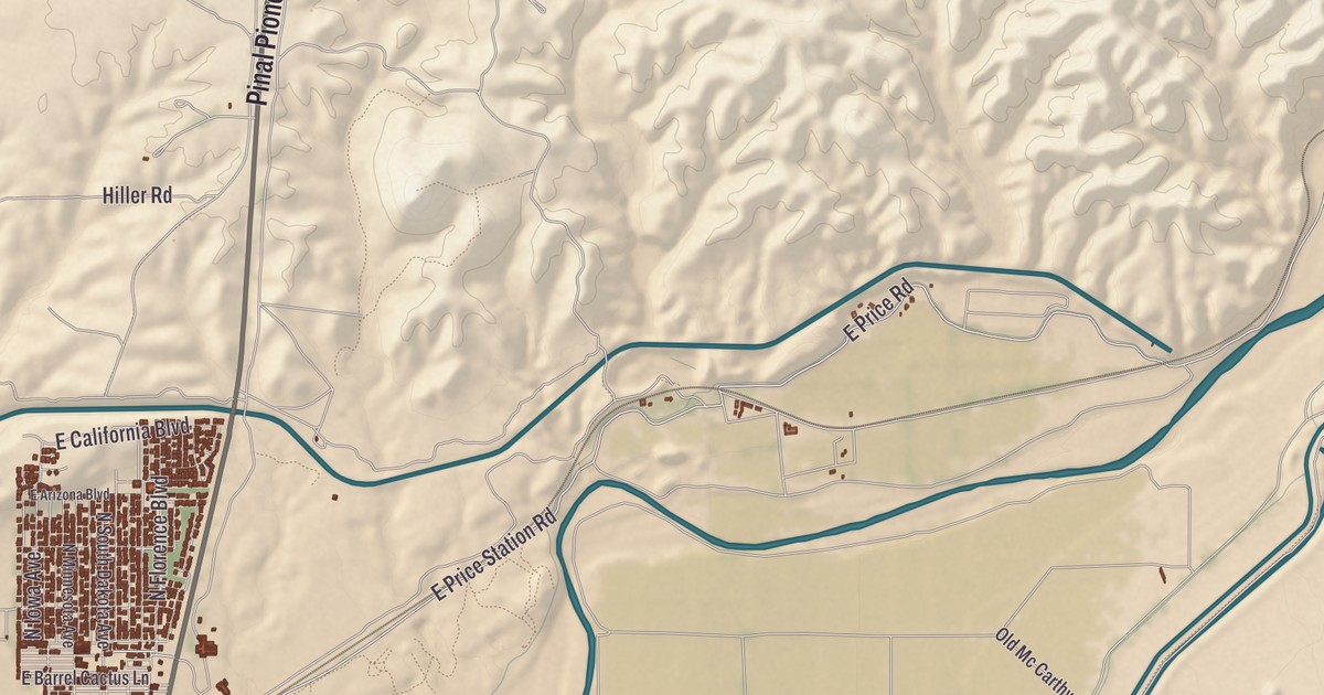 Beautifully Detailed Map of Florence, Arizona