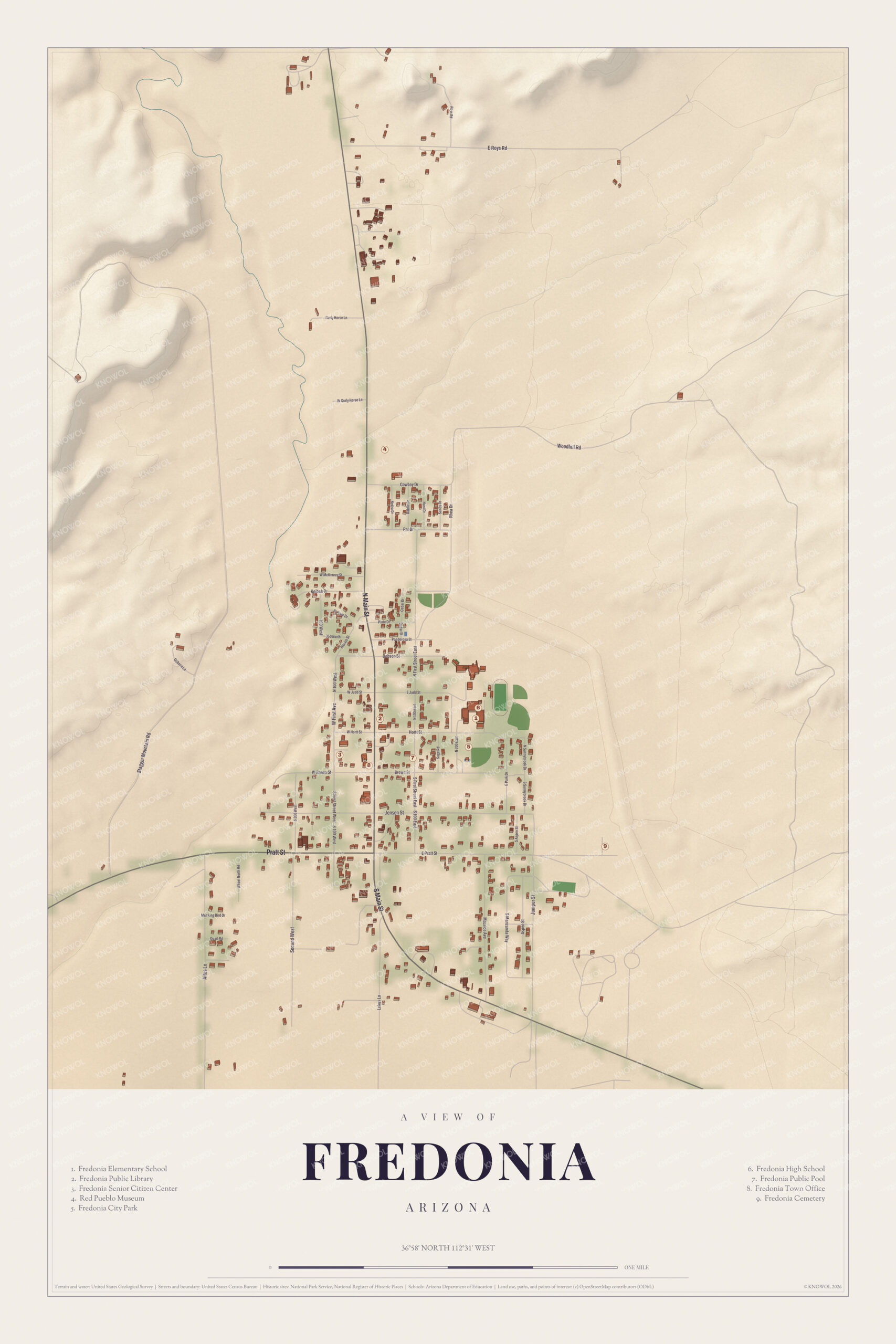 Map of Fredonia, Arizona