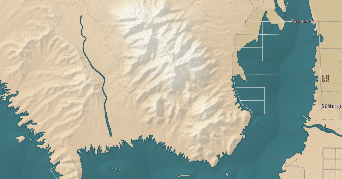 Beautifully Detailed Map of Gila Bend, Arizona