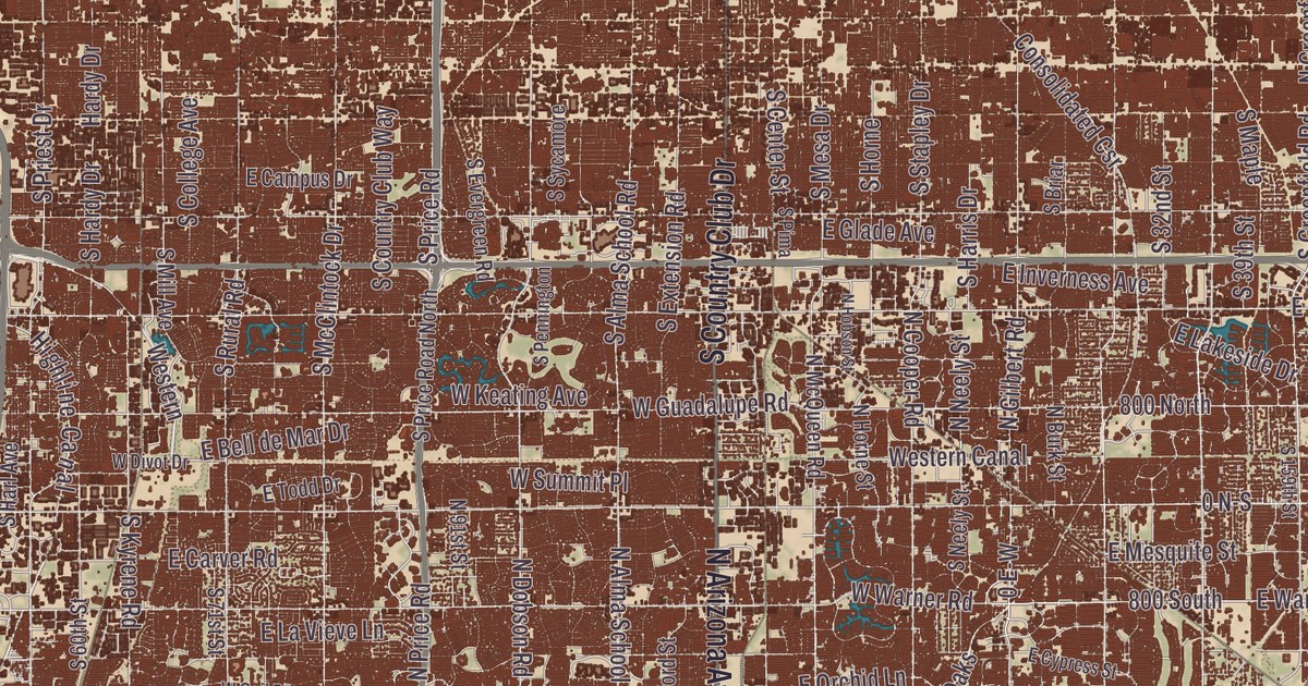 Beautifully Detailed Map of Gila River Indian Community, Arizona