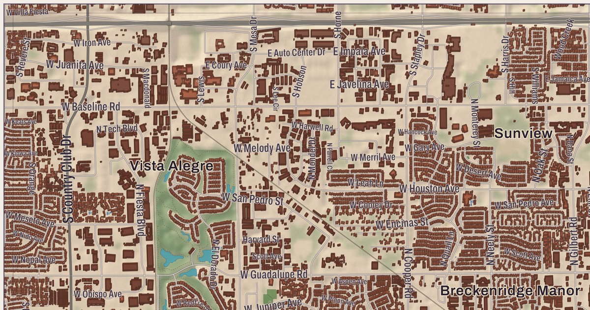 Beautifully Detailed Map of Gilbert, Arizona