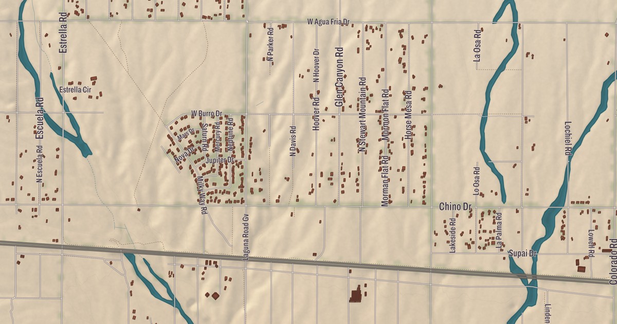 Beautifully Detailed Map of Golden Valley, Arizona